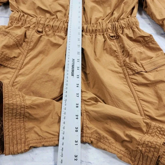 Free People Movement WOMENS M In the Wild Shortsie Romper Toasted Almond